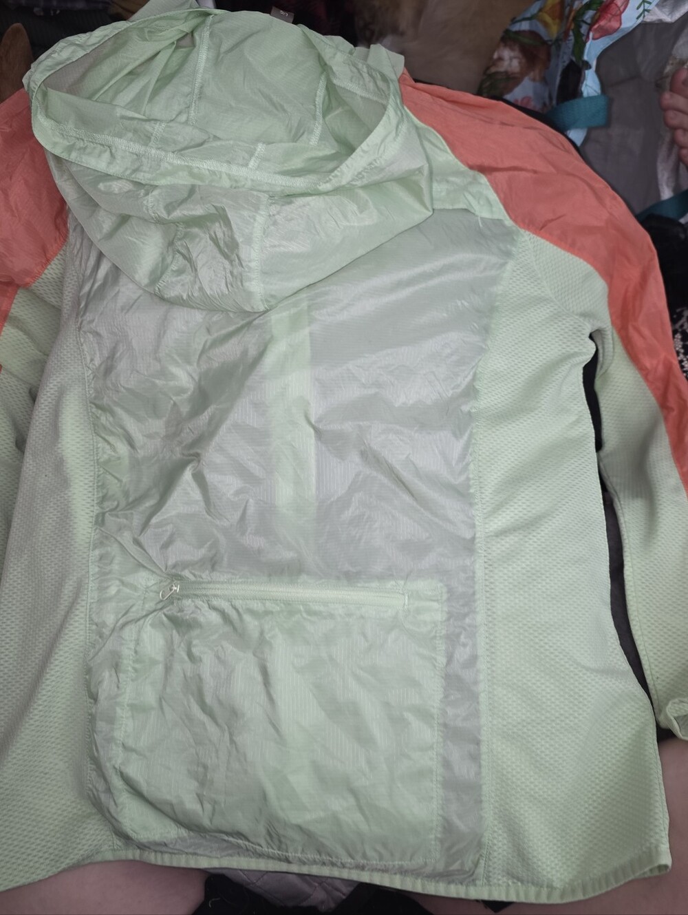 Light Mint & Coral Windbreaker Jacket